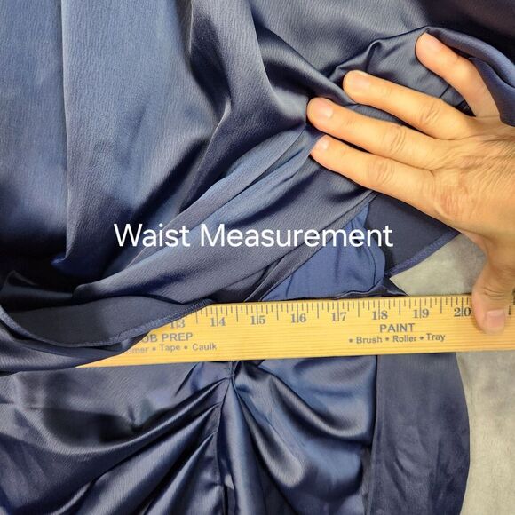 Asos Curve Dress Womens 18 Blue Faux Wrap Kimono Sleeve Open Back Sexy Party - Picture 13 of 15